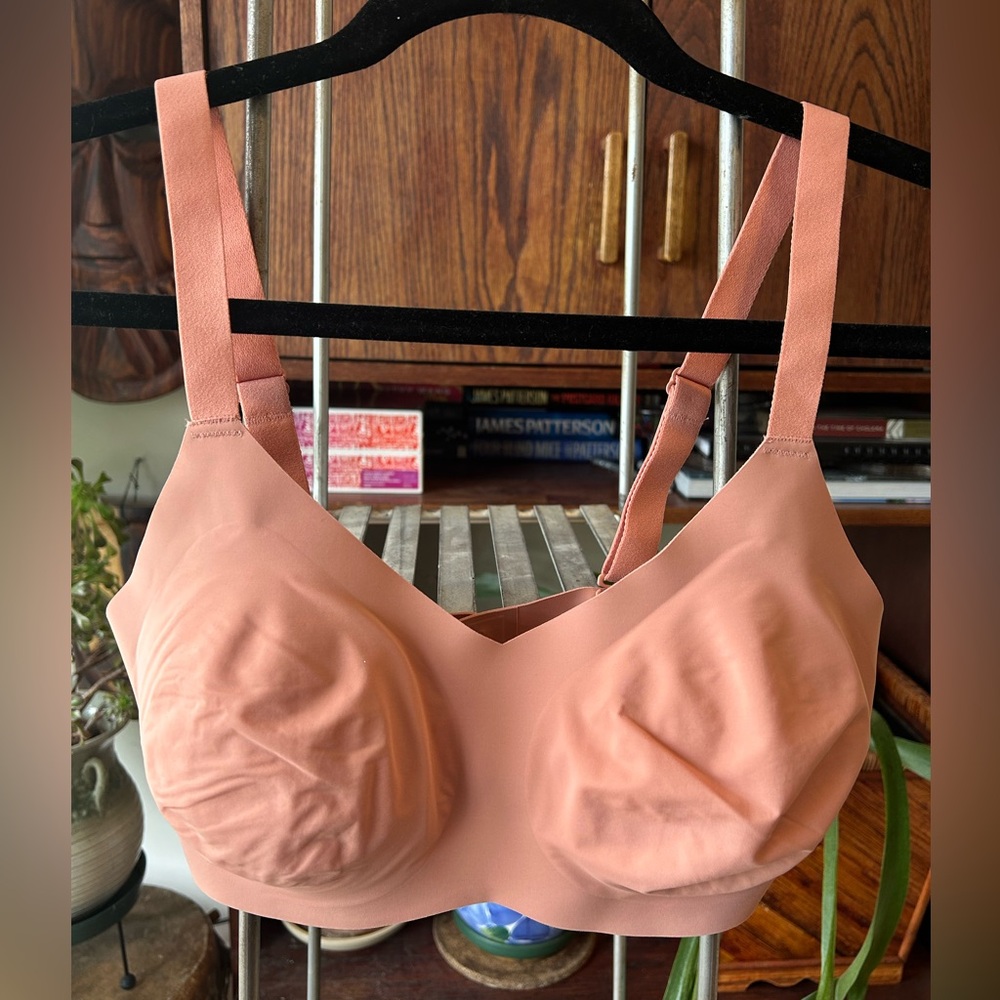 Knix Pink Full Coverage Bra with Supportive Straps